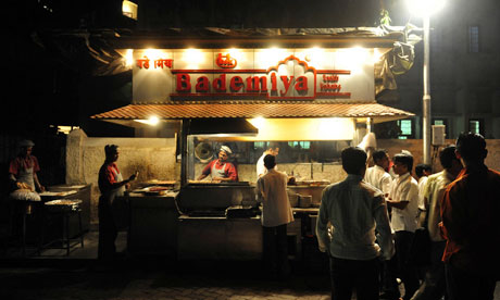 No Mumbaikar seems to have been to Bademiya before 3am – a testament to the late-night allure of its charcoaled, meaty goodness. A glorified open-air kitchen on wheels, Bademiya sits in a backstreet directly behind the Taj Mahal Palace Hotel. Waiters in red aprons appear from a cloud of smoke and hand over plastic menus, but the chicken tikka rolls are the best option. Slid off skewers, the meat is wrapped in a steaming roomali roti – as thin and soft as a handkerchief – and topped with strips of fried onion. No sauce required, its juices are enough.